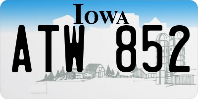 IA license plate ATW852