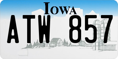 IA license plate ATW857