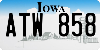 IA license plate ATW858