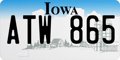 IA license plate ATW865