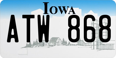 IA license plate ATW868