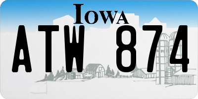 IA license plate ATW874