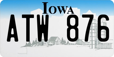 IA license plate ATW876