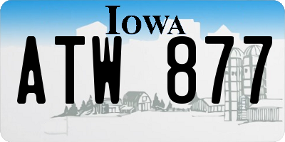 IA license plate ATW877