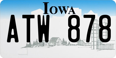 IA license plate ATW878