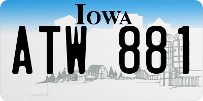 IA license plate ATW881