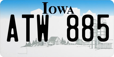 IA license plate ATW885