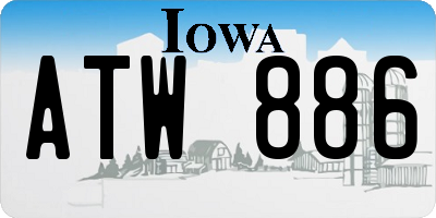 IA license plate ATW886