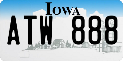 IA license plate ATW888
