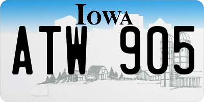 IA license plate ATW905