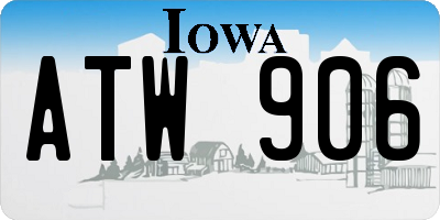 IA license plate ATW906