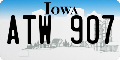 IA license plate ATW907