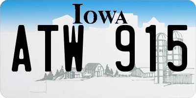 IA license plate ATW915