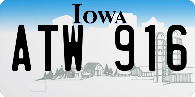 IA license plate ATW916