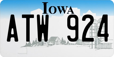 IA license plate ATW924