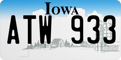 IA license plate ATW933