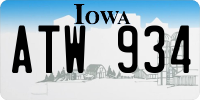 IA license plate ATW934