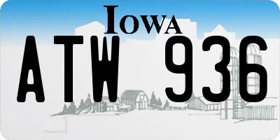 IA license plate ATW936
