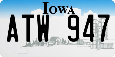 IA license plate ATW947