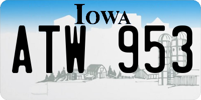 IA license plate ATW953