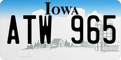 IA license plate ATW965