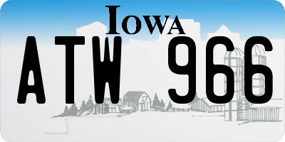 IA license plate ATW966