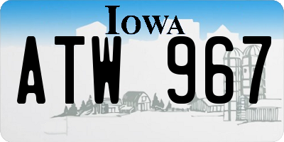 IA license plate ATW967