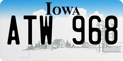 IA license plate ATW968