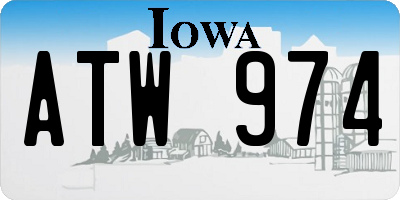 IA license plate ATW974