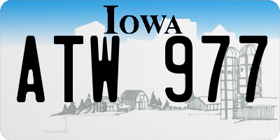 IA license plate ATW977