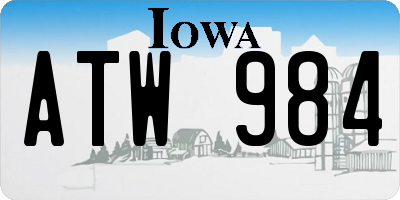 IA license plate ATW984