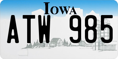 IA license plate ATW985