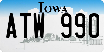IA license plate ATW990