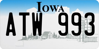 IA license plate ATW993