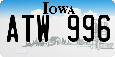 IA license plate ATW996