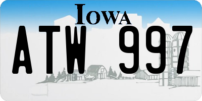 IA license plate ATW997