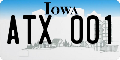 IA license plate ATX001