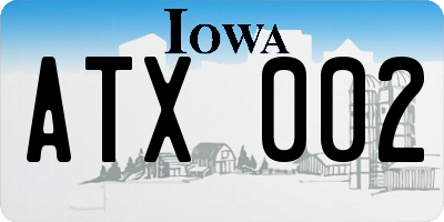 IA license plate ATX002
