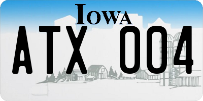 IA license plate ATX004