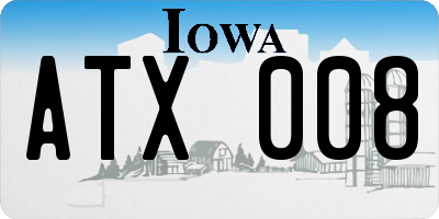IA license plate ATX008