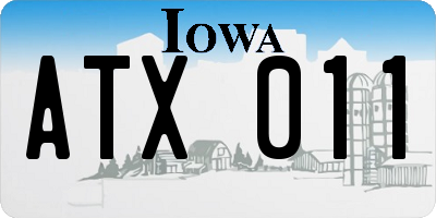 IA license plate ATX011