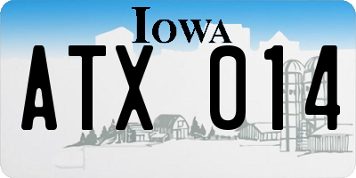 IA license plate ATX014