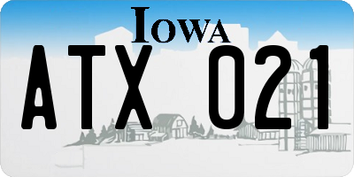 IA license plate ATX021