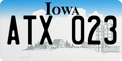 IA license plate ATX023