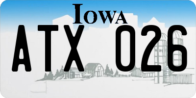 IA license plate ATX026