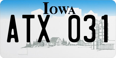 IA license plate ATX031