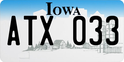 IA license plate ATX033