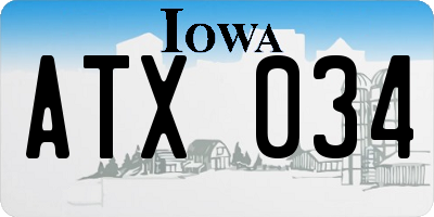 IA license plate ATX034