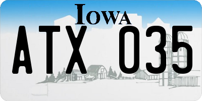IA license plate ATX035