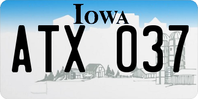 IA license plate ATX037